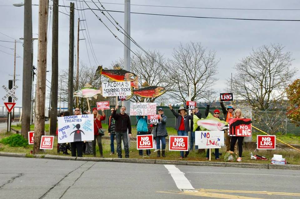 Protesters arrested at PSE’s Tacoma LNG plant site