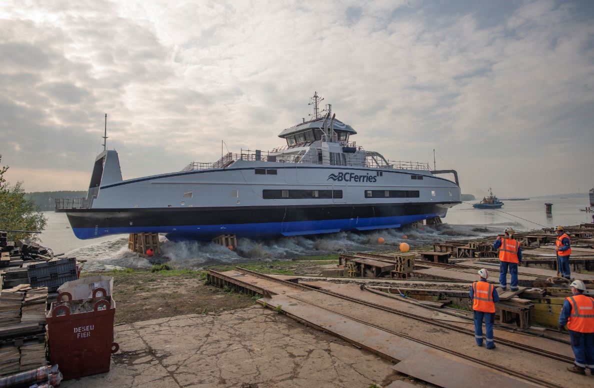 Damen launches 3rd hybrid-electric ship for BC Ferries